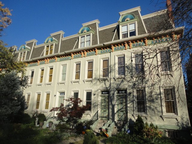 Second Empire mansard-roof rowhouses in Lafayette Square, St. Louis